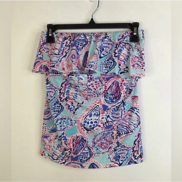 Lilly Pulitzer Ruffle Tube Top Size Medium - Picture 3 of 6